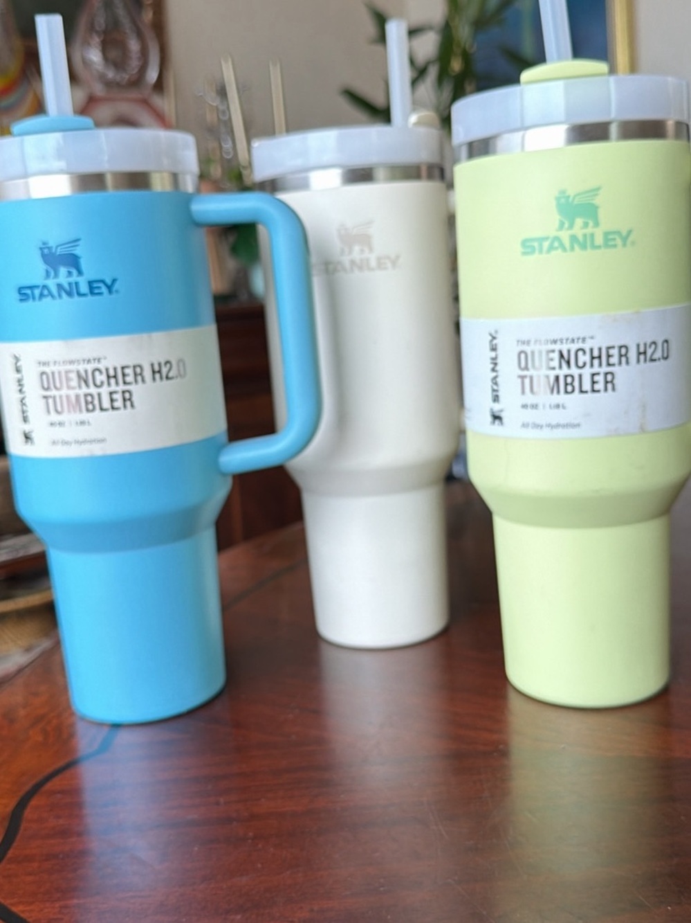 Stanley Quencher H2.0 Tumbler - Blue, White, Lime